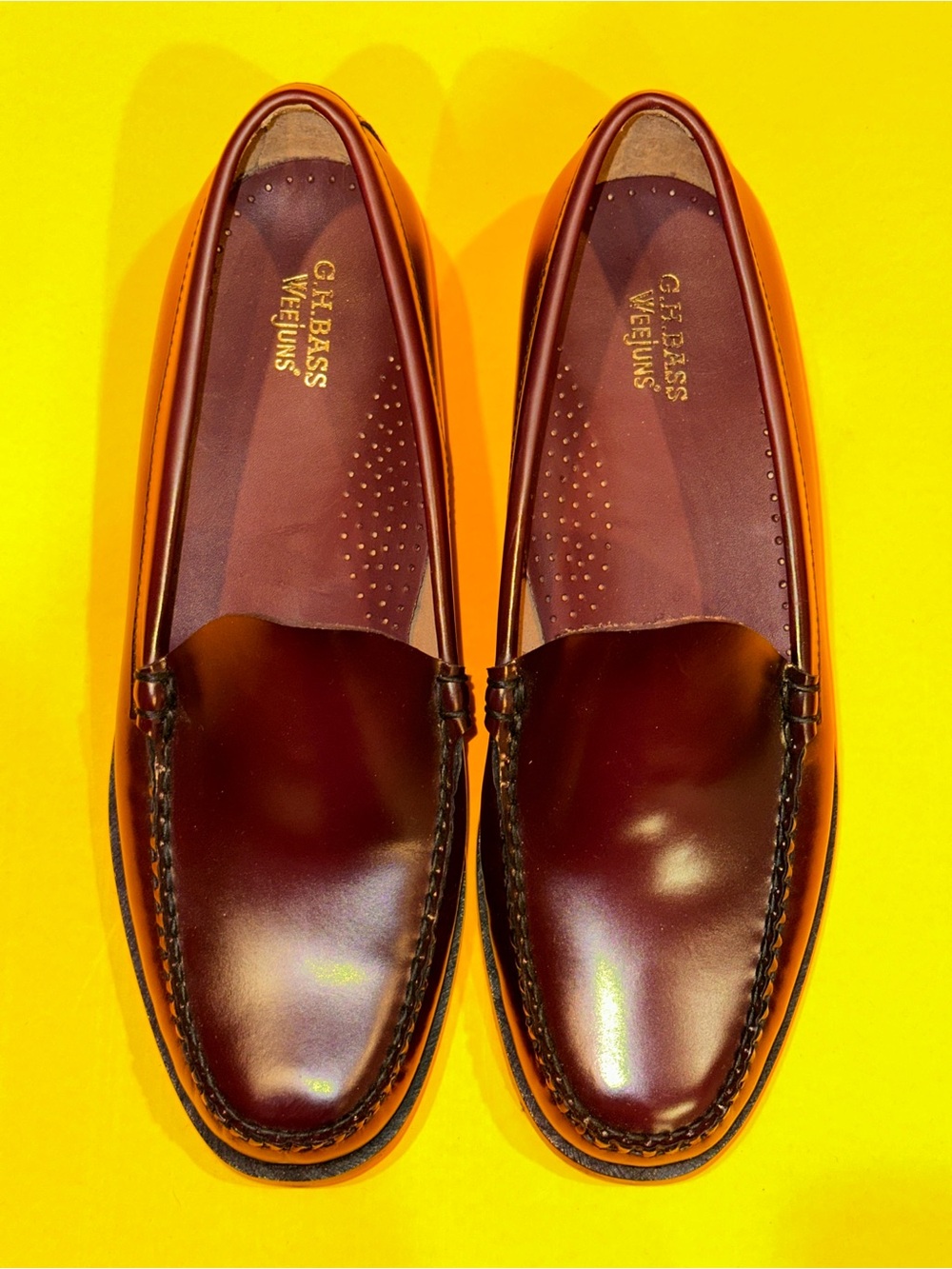 GH Bass Weejuns Larson Venetian Burgundy Leather Slip On Loafers Men’s 11.5 D